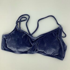 PINK Victoria's Secret Velvet Bikini Top - Deep Blue